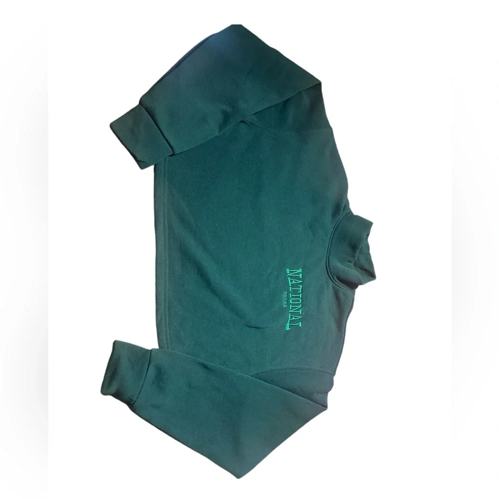 Green Cropped Hoodie with National Parks Graphic - Size XS - Brand New W… - Picture 1 of 5